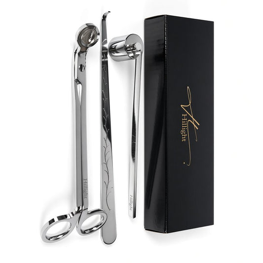 Hillight candle care tool kit in silver stainless steel