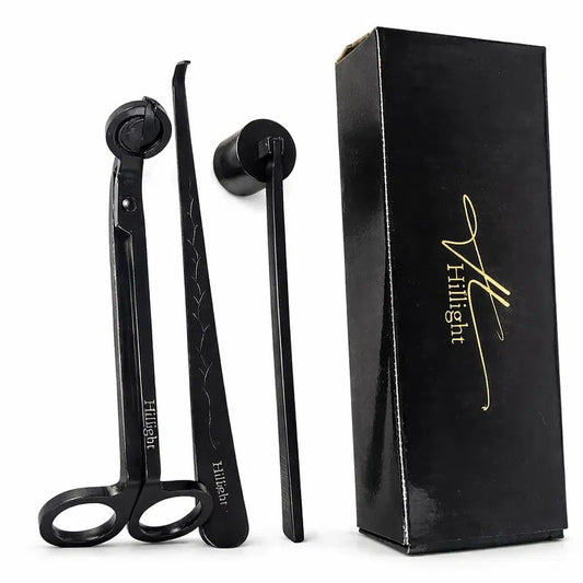 Hillight candle care tool kit stainless steel wick trimmer snuffer and dipper