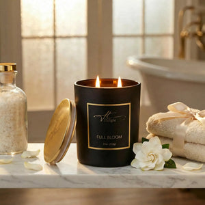 Full Bloom floral candle with wild rose peony and peach by Hillight