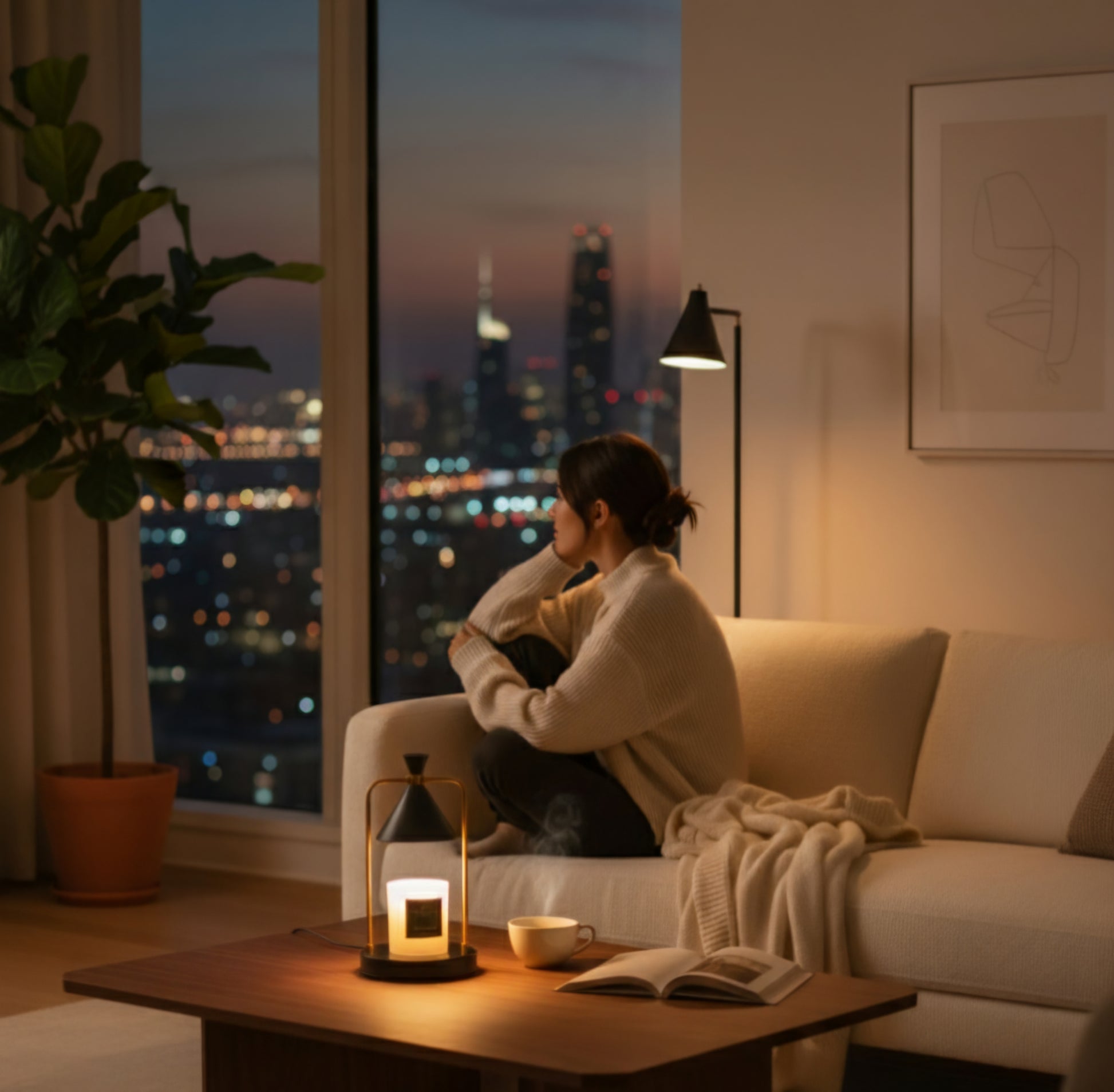 Hillight Candle Warmer Lamp – Flameless, Adjustable Brightness, Built-in Timer