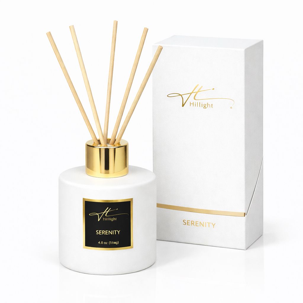 Serenity reed diffuser with eucalyptus and mint fragrance by Hillight