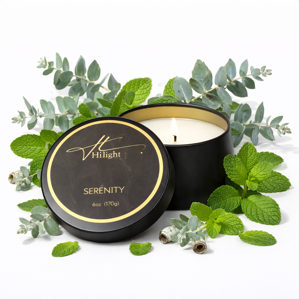 Hillight Serenity eucalyptus mint aromatherapy travel candle
